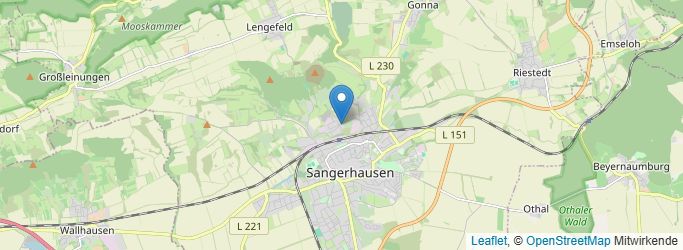 Kartenausschnitt für den Standort des Wasserverbandes „Südharz“.